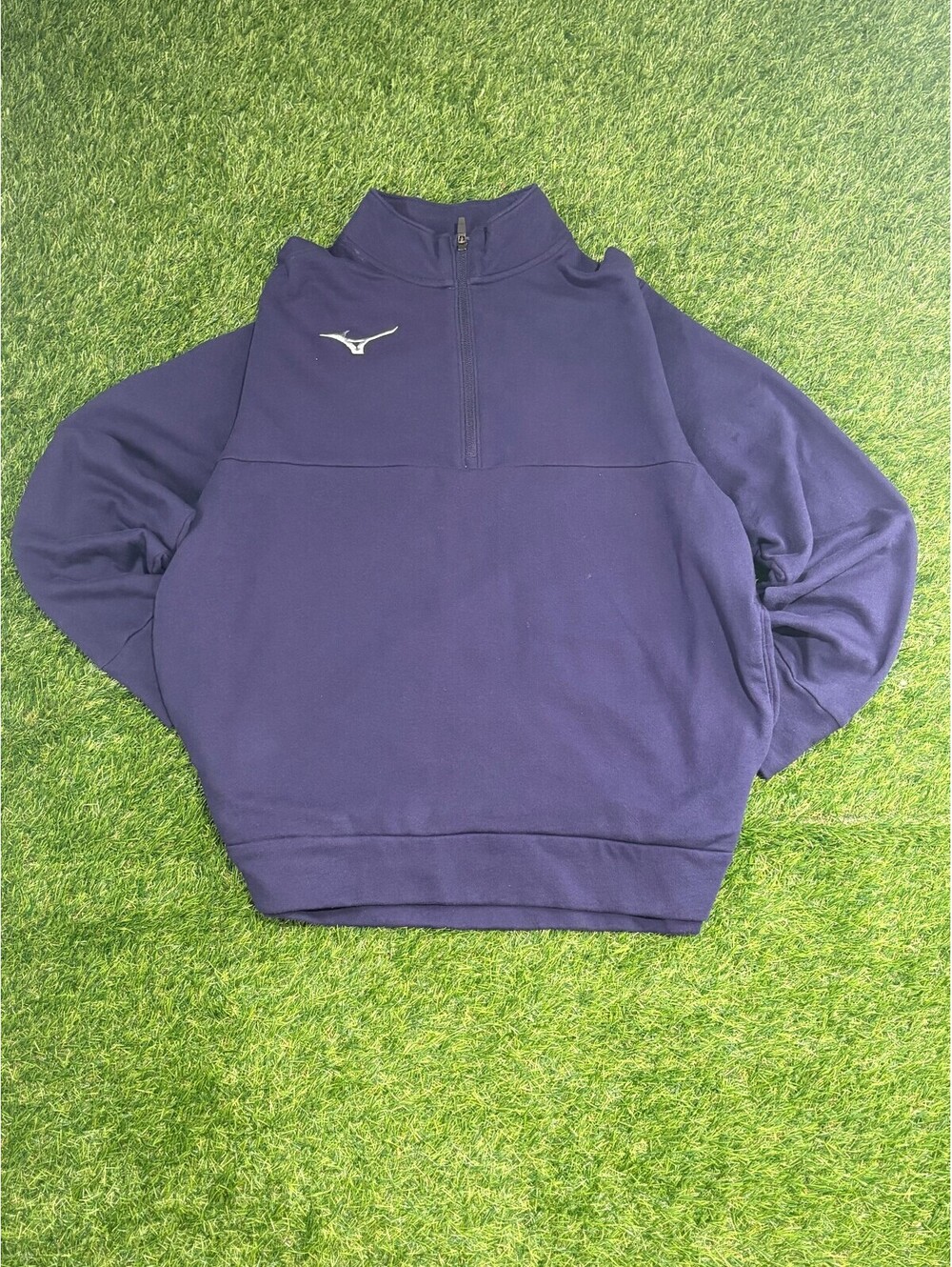 Mizuno Navy Cotton Blend Performance Sweatshirt, Men's L